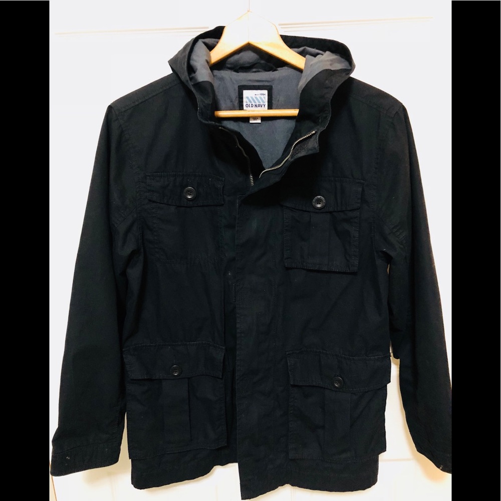 Boys Old Navy Perfect Black Utility Jacket XL